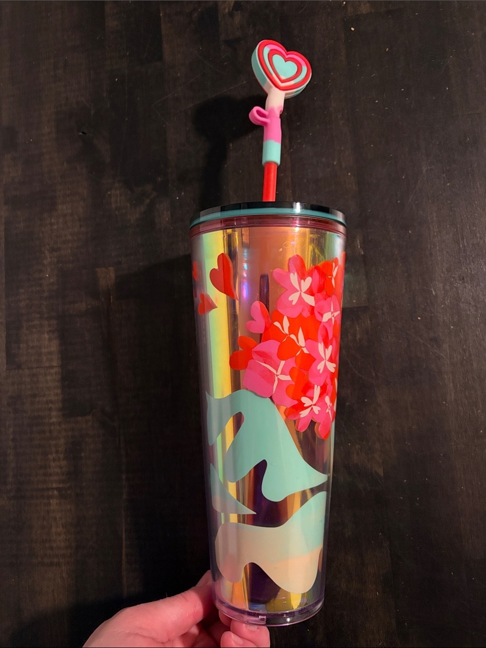 Starbucks 2024 Valentines Day Venti Tumbler with Straw and Heart Covet NWT